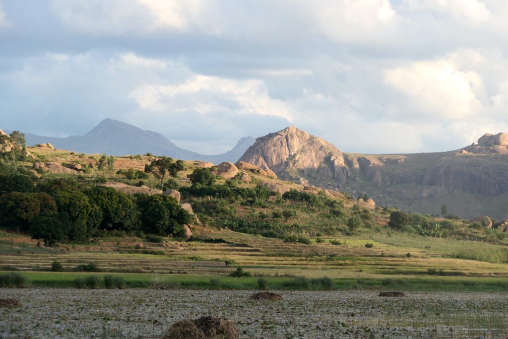 Bizarre rock formations and natural pools in Isalo National Park, southwest Madagascar.